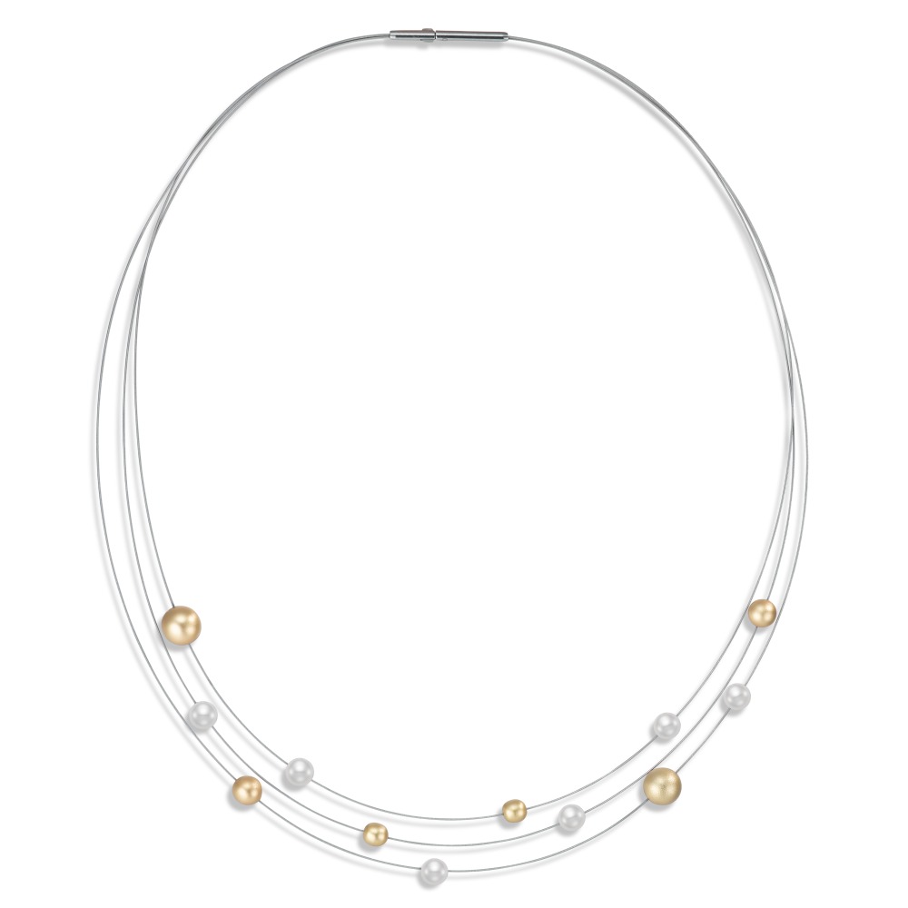 Collier Acier inoxydable, Aluminium perle de culture 45 cm-595959