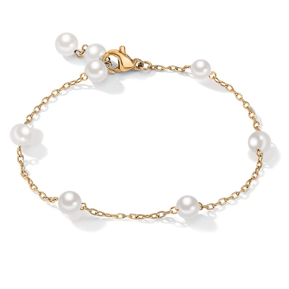 Bracelet Acier inoxydable jaune PVD perle de culture 17-18.5 cm-596956