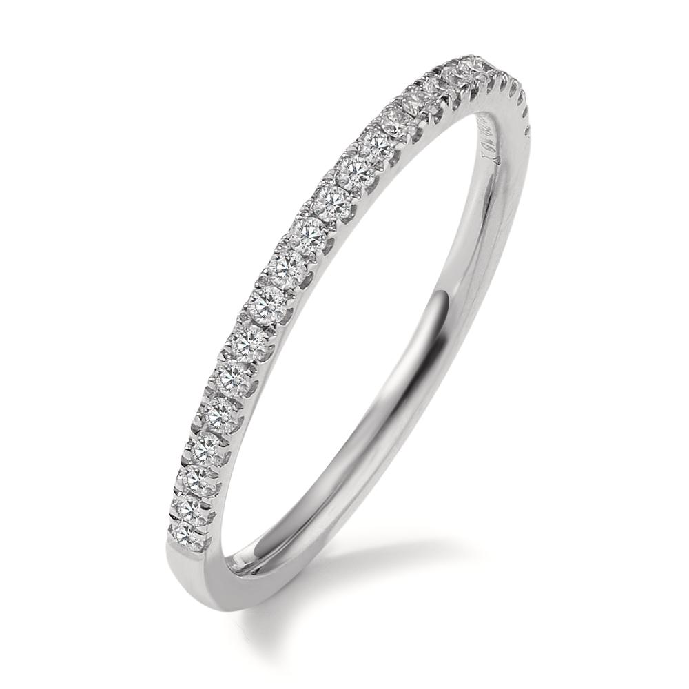 Memory Ring 750/18 K Weissgold Diamant 0.165 ct, 23 Steine, w-si-597595