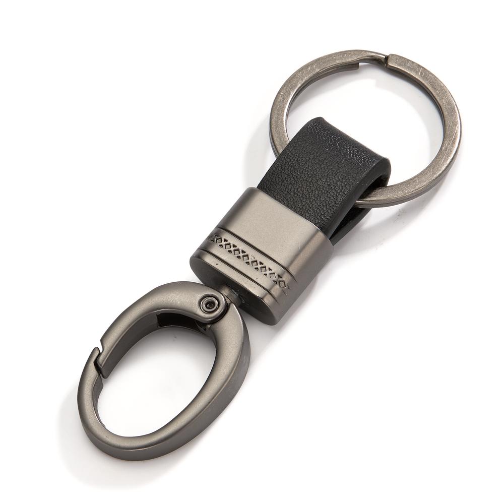 Porte-clés Acier inoxydable, Cuir PVD 10 cm Ø32 mm-600005