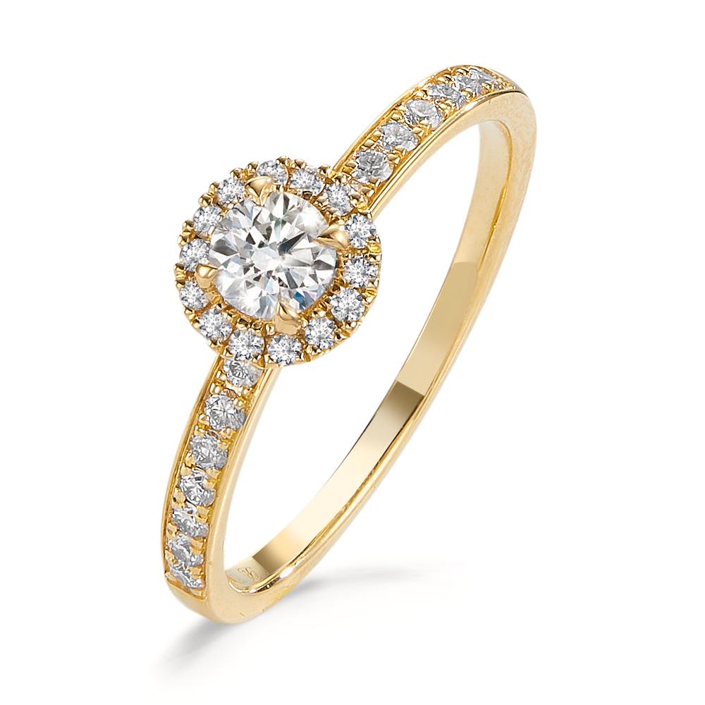 Memory Ring 750/18 K Gelbgold Diamant 0.50 ct, w-si Ø6.5 mm-605792