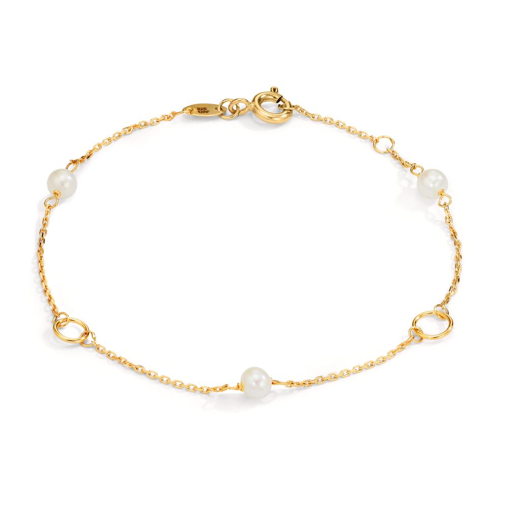 Bracelet Or jaune 375/9 K perle d'eau douce 17-18.5 cm-607124