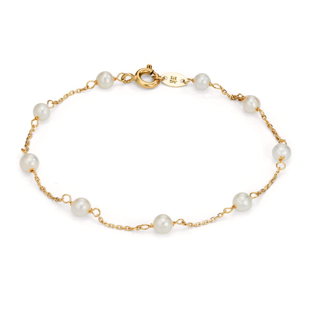 Bracelet Or jaune 375/9 K perle d'eau douce 16-18.5 cm-607125