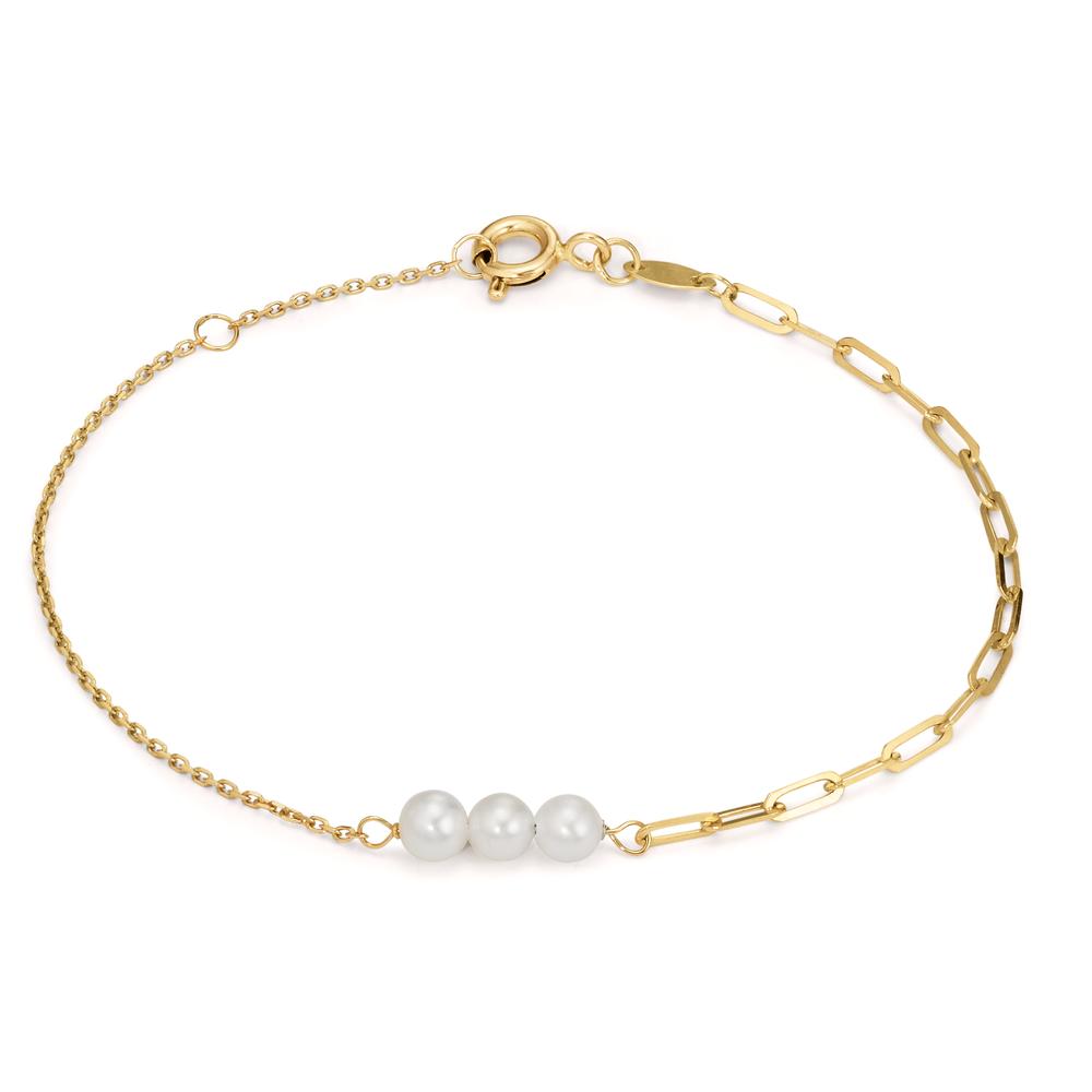 Bracelet Or jaune 375/9 K perle d'eau douce 17-18.5 cm-607141