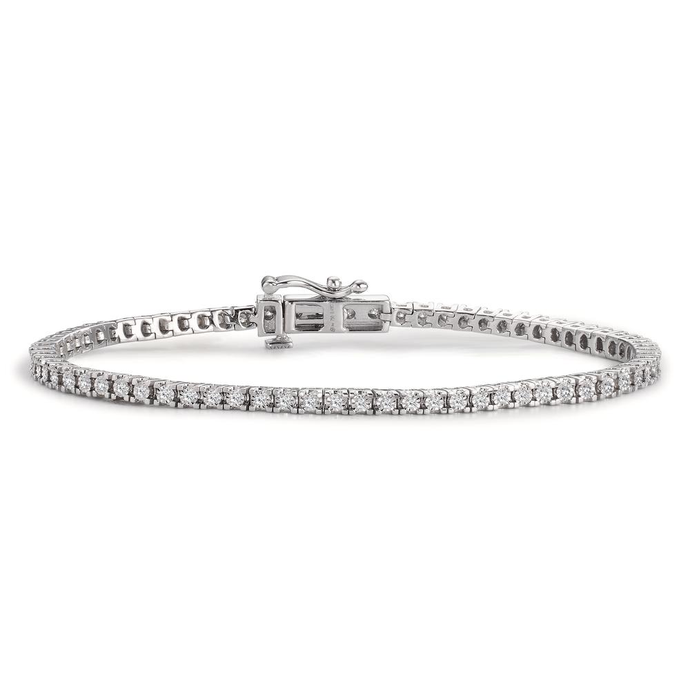 Bracelet Or blanc 750/18 K Diamant 0.49 ct, 71 Pierres, w-si 17 cm-607223