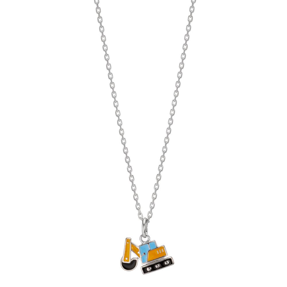 Halskette mit Anhänger Silber rhodiniert Bagger 38-40 cm verstellbar-607343